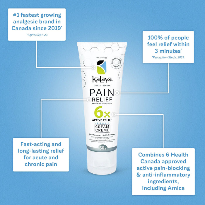 Kalaya 6x Crème de soulagement de la douleur supplémentaire de la force - Taille de voyage