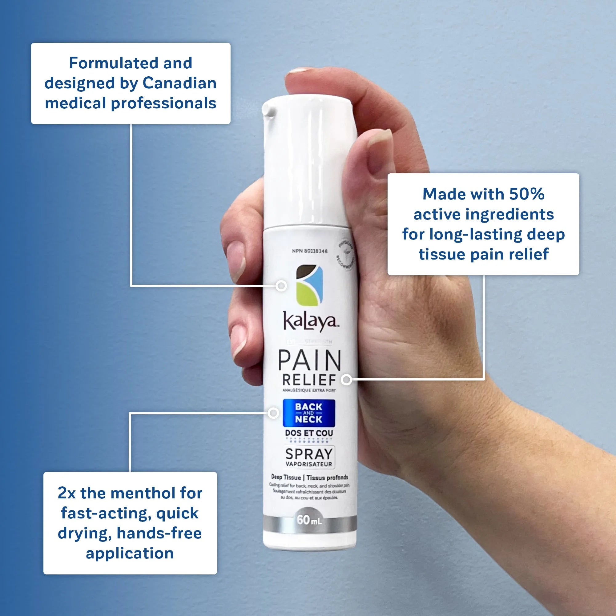 KaLaya Cooling Pain Relief Spray for Back & Neck, Extra Strength, Pain Relief - KaLaya