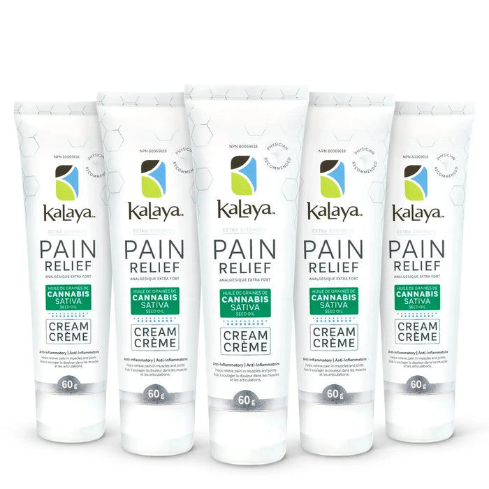 [Pack of 5] KaLaya Extra Strength Pain Relief Cream with Cannabis Sativa Seed Oil (60g)