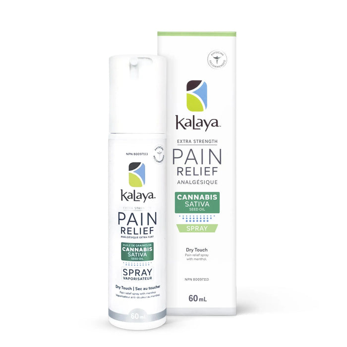 Kalaya Extra Strength Doule Relief Spray avec du cannabis Sativa Seed Huile 60 ml
