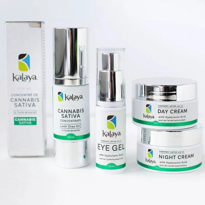 Kalaya Cannabis Sativa Seed Oil Family Collection Concentrate Eye Gel Day Night Cream