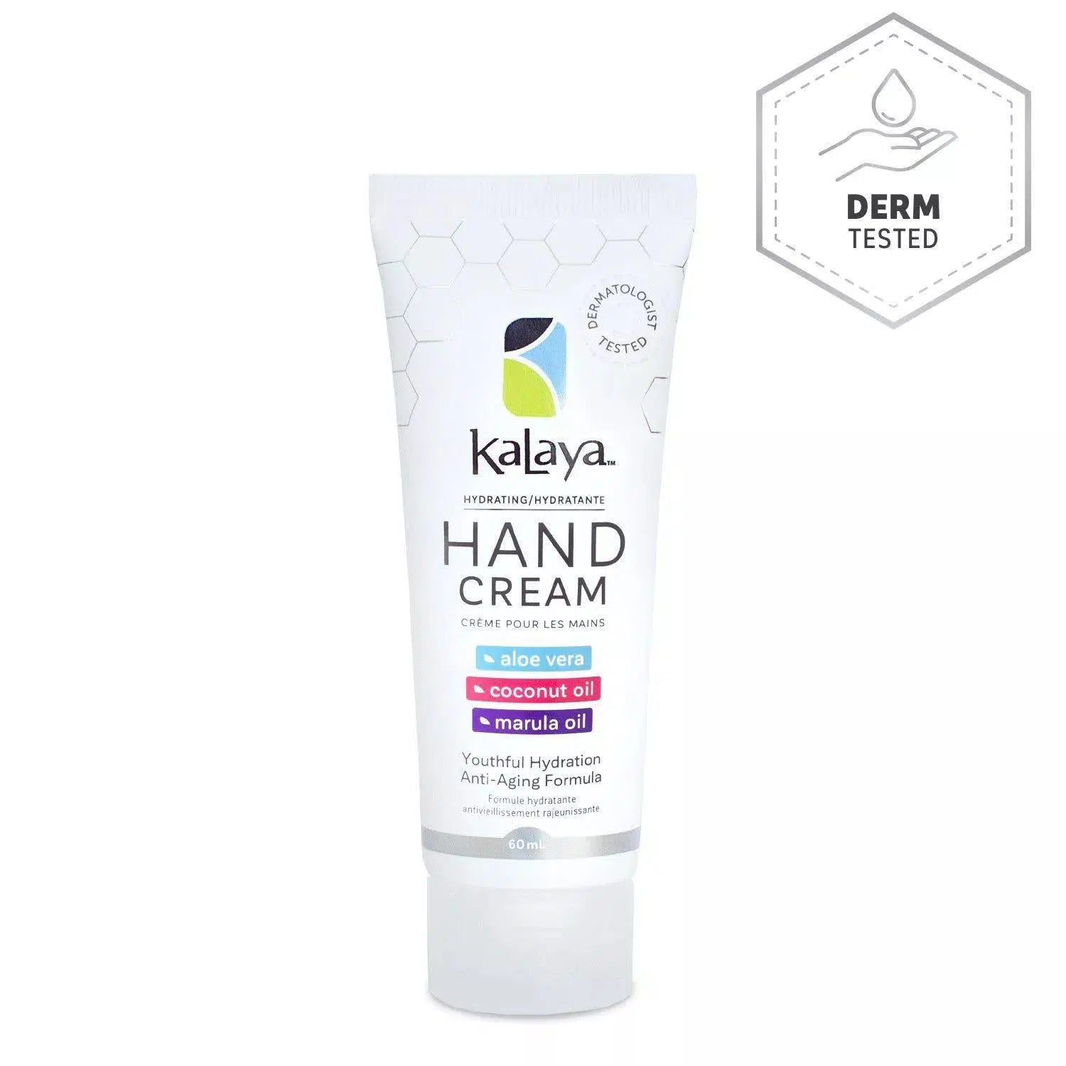 Kalaya Hand Cream 60mL Tube Front - Dermatologist Tested