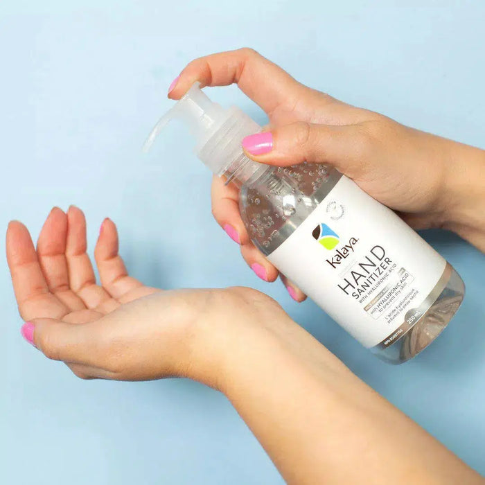 Pump use of Kalaya Hand Sanitizer with Hyaluronic Acid 250ml in hands