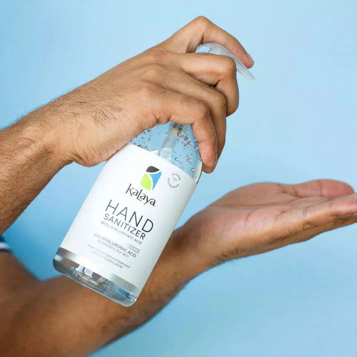 Pump use of Kalaya Hand Sanitizer with Hyaluronic Acid 400ml in hands