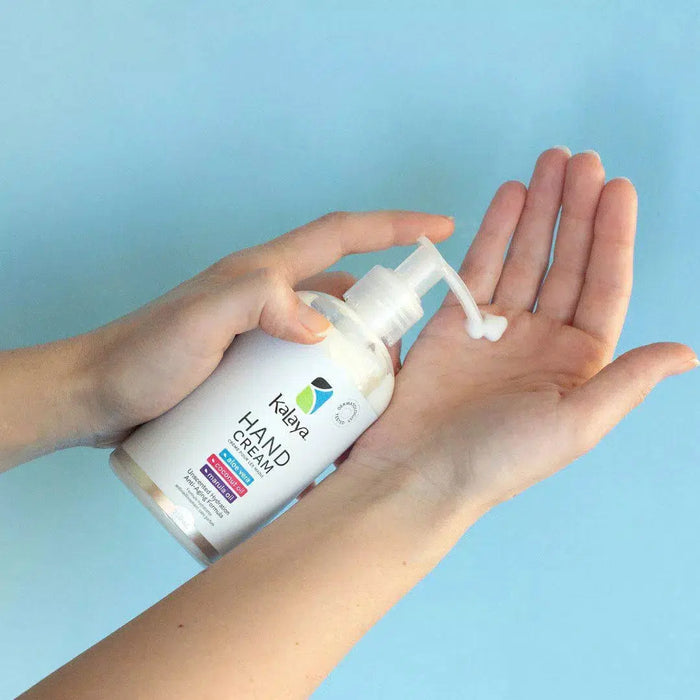 Application of Kalaya Unscented Hand Cream 250ml to hands